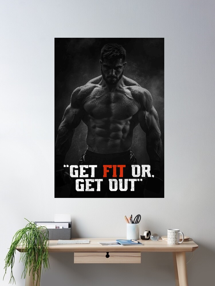 Home Gym Yes Or No - Мотивационный плакат на холсте Get Fit