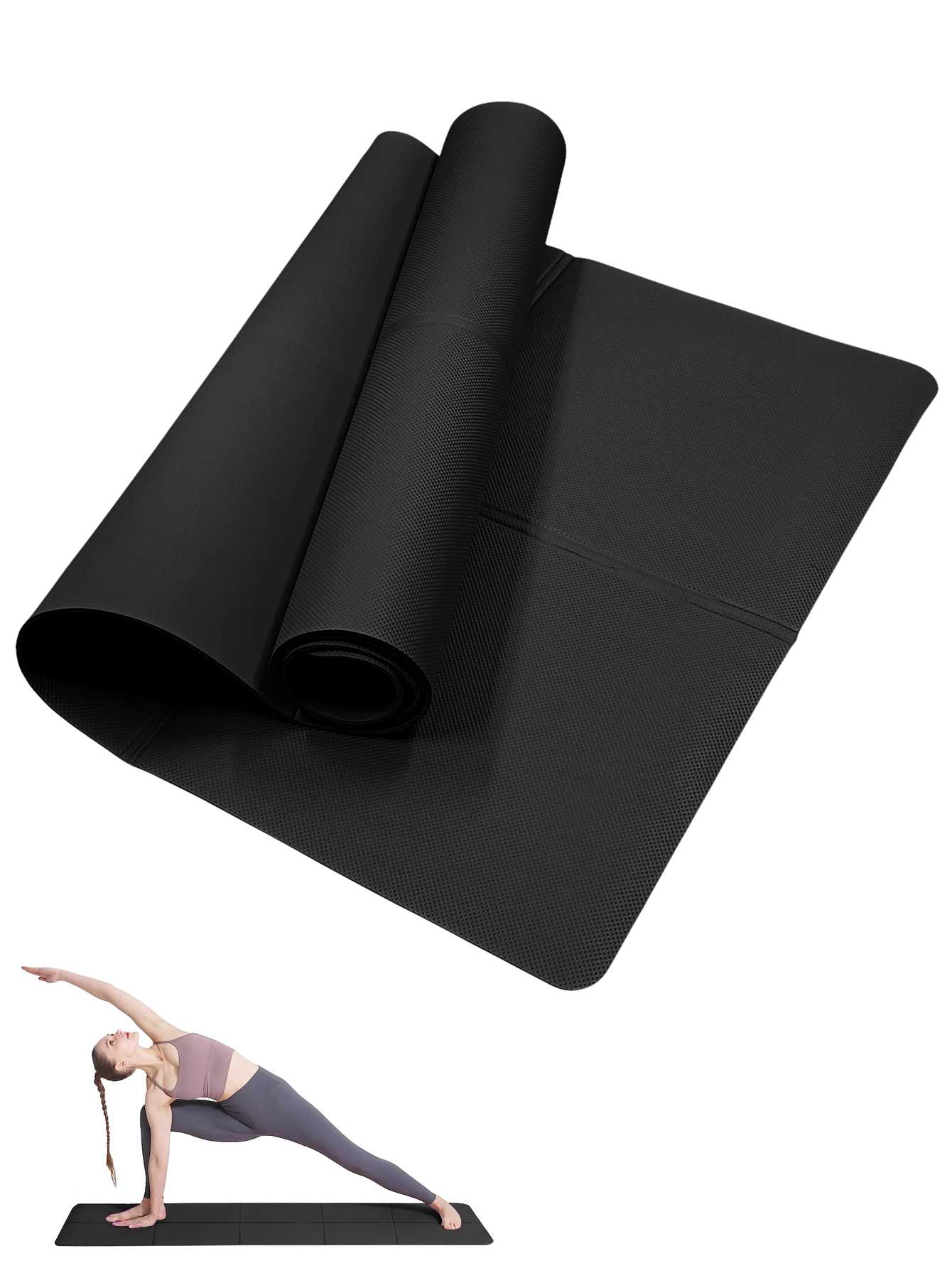 Gymnastics Mat Thick - Складной коврик для йоги, черный экологически