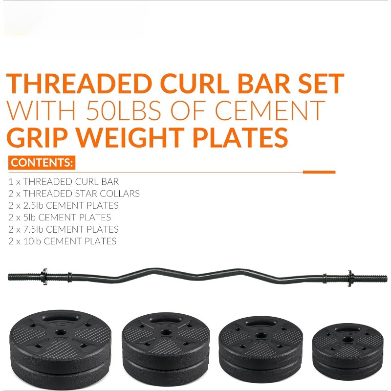 Набор грифов для штанги EZ Cur – обзор и цена Barbell Curl Bar